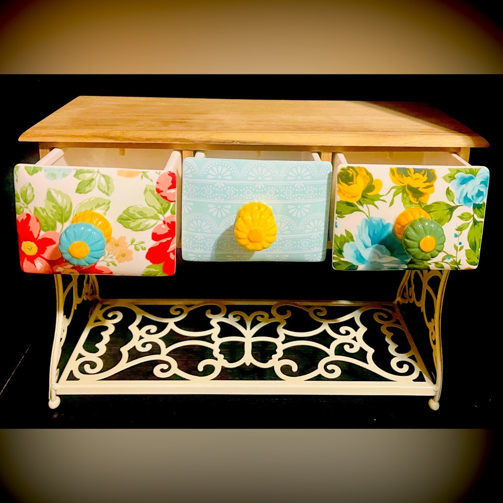 Pioneer Woman Coffee Mug Stand with Three Drawers